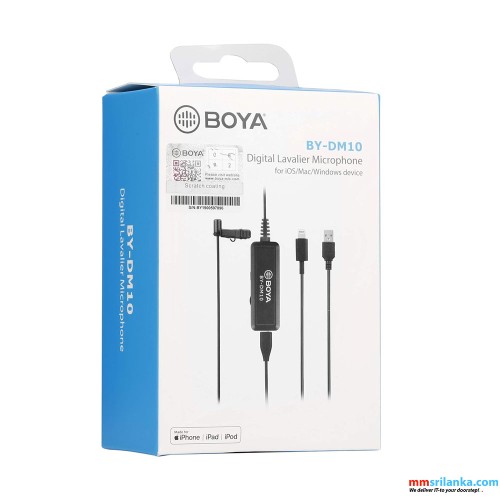 BOYA BY-DM10 DIGITAL LAVALIER MICROPHONE-iOS & PC (6M)